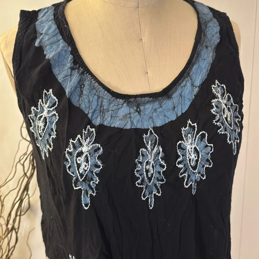 Swim cover up embroidered tunic / dress - Picture 2 of 7